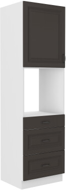 Vysoká skříňka pro vestavnou troubu Stilo 60 DPS-210 3S 1F - Premium Box Barva korpusu: Bílá, Barva dvířek: Grafit
