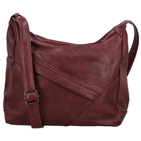 Trendy dámská koženková crossbody kabelka Riva, vínová