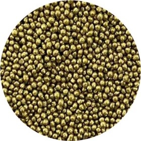 Cukrové perličky zlaté prémiové metalické 2mm 1kg - I LOVE CAKES