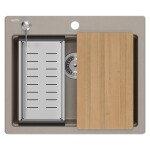 Quadron - Granitový dřez KURT 110 WORKSTATION BEIGE ZLE-09040