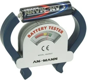 Ansmann Tester baterií / Tester baterií / AAA, AA, C, D, 9V / analogová stupnice (4000001)