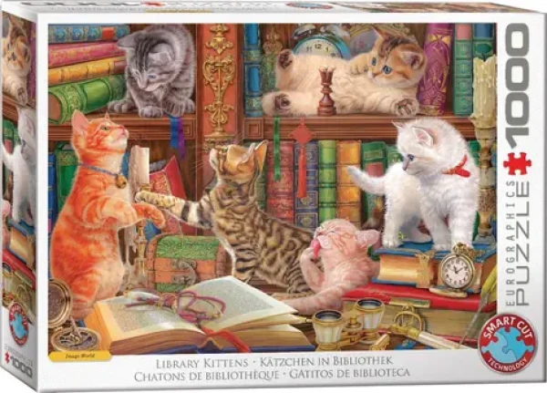 EUROGRAPHICS Puzzle Kočičí knihovna