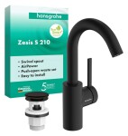 HANSGROHE - Zesis S Umyvadlová baterie s výpustí Push-Open, CoolStart, matná černá 74742670