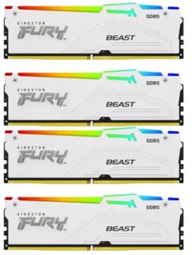 Kingston Fury Beast White RGB 64GB (4x16GB) DDR5 5600MHz / CL40 / DIMM / XMP (KF556C40BWAK4-64)