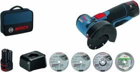BOSCH GWS 12V-76 Professional - 2x 2.0 Ah / Aku úhlová bruska / 12V / 76 mm / 19.500 ot-min / 2x2.0 Ah / příslušenství (06019F200C)
