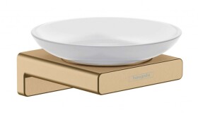 HANSGROHE - AddStoris Mýdlenka s držákem, matné sklo/kartáčovaný bronz 41746140