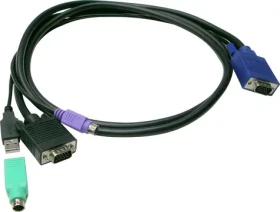 LevelOne KVM kabel VGA/USB/PS2 černý / KVM kabel / 5 m / VGA, USB-A, PS/2 (ACC-3203)