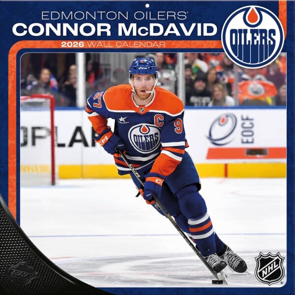 JF Turner Kalendář Edmonton Oilers NHL Connor McDavid #97 2026 Wall Calendar