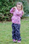 Dívčí jarní/podzimní bunda s potiskem a kapucí, Pidilidi, PD1092-03, růžová - 80/86 | 12-18m