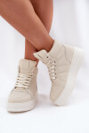Vysoké dámské sneakers na platformě béžové Tillive 40