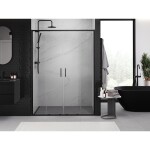 MEXEN/S - Exo dvojité posuvné sprchové dveře 130, transparent, černá 8152-130-000-70-00