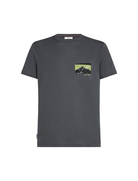 ICEBREAKER Mens 150 Tech Lite SS Tee Infographic, Obsidian (vzorek) velikost: M