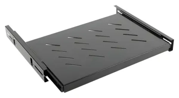 Lanberg Posuvná police 465×347 mm černá / Police do racku / 19" / 1U / nosnost 60 kg (AK-1006-B)