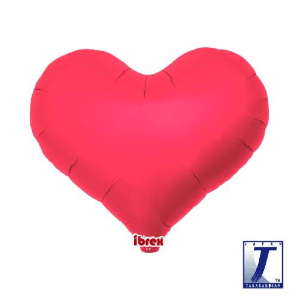 Balónek srdce červené metalické 35 cm Balónek srdce červené metalické 35 cm