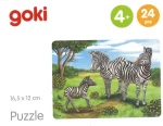 GOKI Dřevěné puzzle Africká zvířata: Zebry