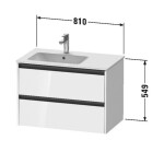 DURAVIT - Ketho.2 Umyvadlová skříňka 55x81x48 cm, 2 zásuvky, grafit mat K25267049490000