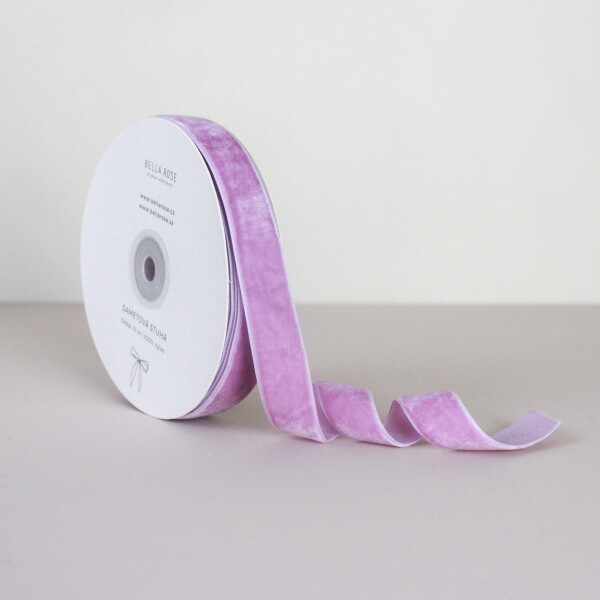 Bella Rose Sametová stuha 2 cm – Lavender (10 m), fialová barva, textil