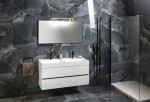SAPHO - GODIVA dvojumyvadlo, litý mramor, 119x44cm, bílá GU119