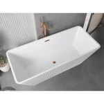 MEXEN/S - Tava volně stojící vana reliéf 170 x 75, bílá, sifon a přepad růžové zlato 52851707500-60