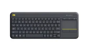 Rozbaleno - Logitech Wireless K400 Plus CZ černá / Bezdrátová klávesnice / Touchpad / USB / CZ layout / rozbaleno (920-007151.rozbaleno)