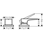 HANSGROHE - Metropol Páková dvouotvorová baterie na okraj vany, chrom 74548000
