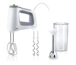 Braun MultiMix 5 HM5107WH ruční šlehač a tyčový mixér, bílá, příkon 750 W, 9 rychlostí, technologie SmartMix