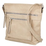 Trendy dámská koženková crossbody kabelka Zeta, tmavě béžová