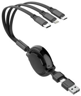 2GO 5v1 černá / Nabíjecí kabel / USB-A USB-C / Micro-USB Lightning USB-C / 20-100 cm (797505)