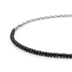 Stříbrný náramek Leonora - spinel, stříbro 925/1000, Černá 17 cm + 3 cm (prodloužení)