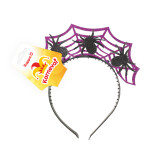 Čelenka Halloween fialová s pavouky