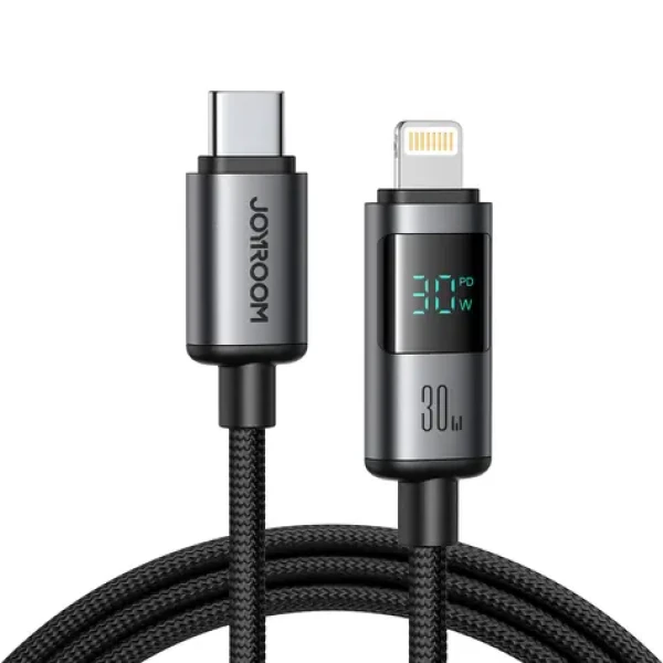 Joyroom S-A16 Pro Prism Series Nabíjecí kabel s displejem USB-C (M) - Lightning (M) 30W 1.2m černá (6956116721374)