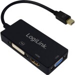 LogiLink CV0110 adaptér [1x mini DisplayPort zástrčka - 1x DVI zásuvka 24+1pólová, HDMI zásuvka, VGA zásuvka] černá