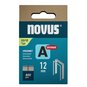 Novus tenké, drátové sponky typ A, 53 F/12 mm, Super Hard, 800 ks