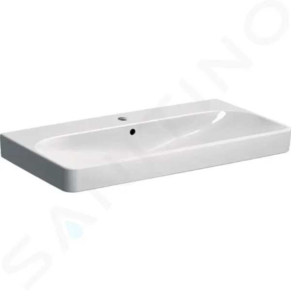 GEBERIT - Smyle Square Umyvadlo 900x480 mm, s přepadem, otvor pro baterii, bílá 500.251.01.1