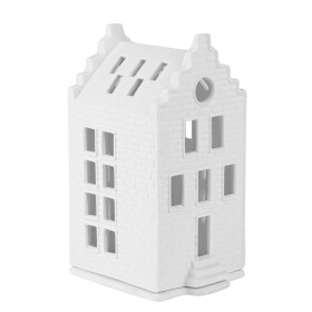 Räder Porcelánový svícen domeček Small Brick House 16 cm, bílá barva, porcelán
