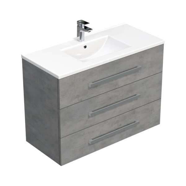Koupelnová skříňka s umyvadlem SAT Cube Way 100x76,5x46 cm beton mat CUBE461003BEMOD CUBE461003BEMOD