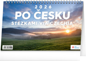 Stolní kalendář 2026 NOTIQUE - Po Česku stezkami Via Czechia, 23,1 x 14,5 cm