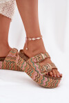 Dámské Sandály Na Masivní Platformě S Pletením A Přezkami Multikolor 37