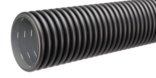 MIDAS Strabusil DN/ID 350 LP částečně perforovaná drenážní trubka 220 z PE-HD, tyče 6 m, SN4