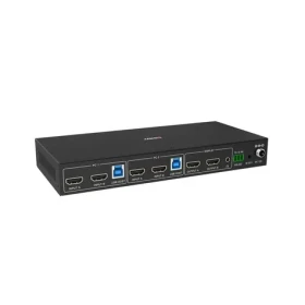 Lindy 2 Port Dual Head HDMI 4K60 černá / KVM přepínač / USB 3.0 / 2 PC / kovové tělo (39314)
