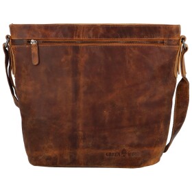 Moderní luxusní kožená taška přes rameno DOMINIQUE, koňaková