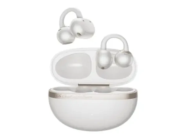 QCY Crossky C50 bílá / Bezdrátová sluchátka s mikrofonem / Bluetooth 6.0 / IPX5 / dobíjecí box (C50 white)