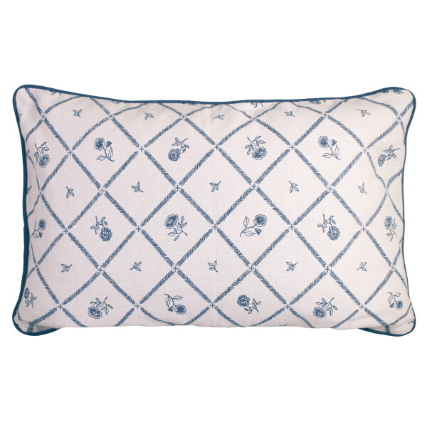 Strömshaga Bavlněný povlak na polštář Lovisa Blue / white 60 × 40 cm, modrá barva, textil