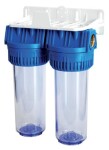 AQUA FILTR 10" DUPLEX, 1"F, PN8, bez vložky
