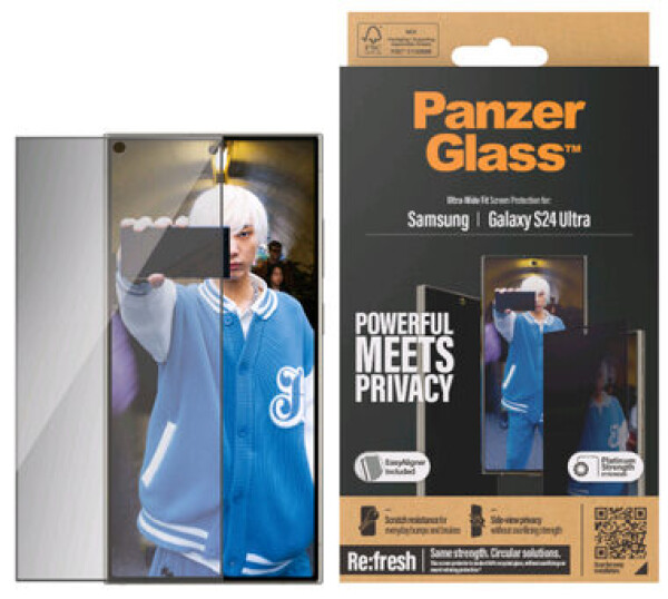 PanzerGlass UWF Privacy Tvrzené sklo pro Samsung Galaxy S24 Ultra / Instalační set (P7352)