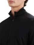 Pánské merino tričko s dlouhým rukávem ICEBREAKER Mens 200 Oasis LS Half Zip, Black velikost: XL