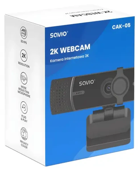 CAK-05 černá / Webkamera / 2K / USB / Mikrofon / Autofocus (SAVCAK-05)