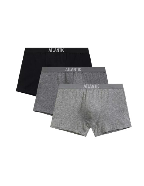 Boxerky Atlantic 3MH-011 A'3 S-2XL černošedá melanž XL