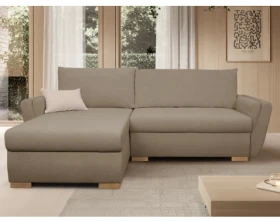 Rohová sedačka Helvetius, světle hnědá látka