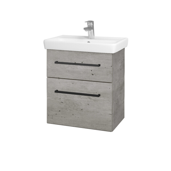 Dřevojas - Umyvadlová skříňka GO SZZ2 55 - D01 Beton / Úchytka T06 / D01 Beton 148324H